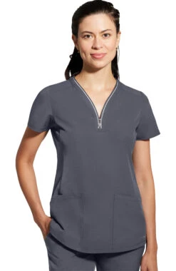Women's Sonia Zip Y-Neck Scrub Top