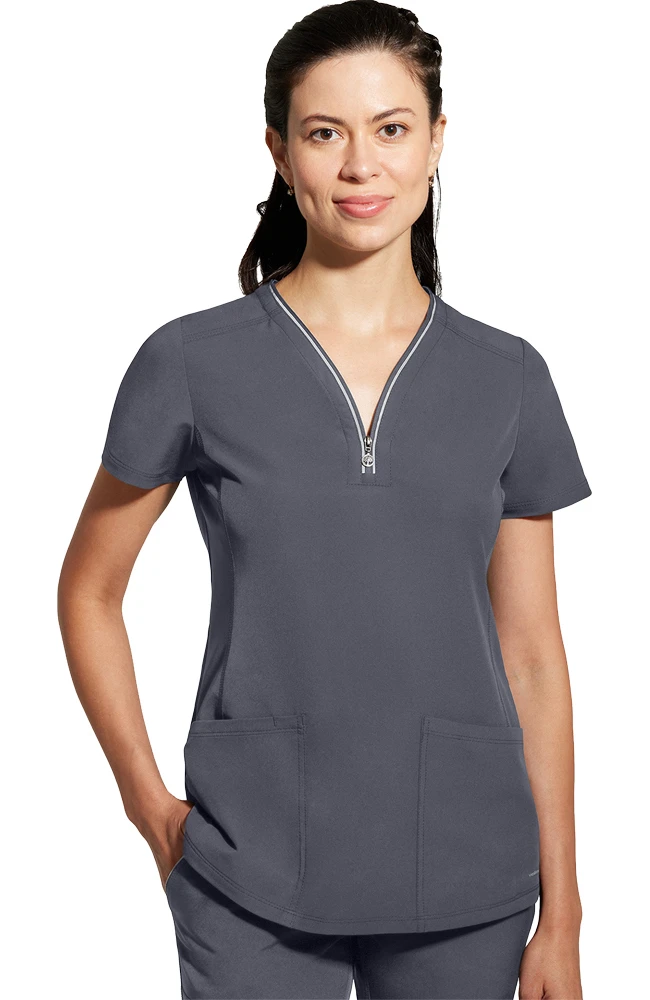 Women's Sonia Zip Y-Neck Scrub Top 3 Women's Sonia Zip Y-Neck Scrub Top