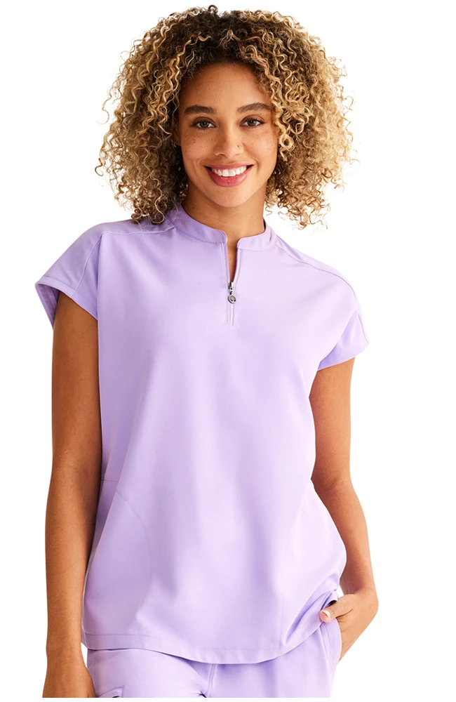 Women's Sandy Zip Mandarin Collar Scrub Top 3 Women's Sandy Zip Mandarin Collar Scrub Top
