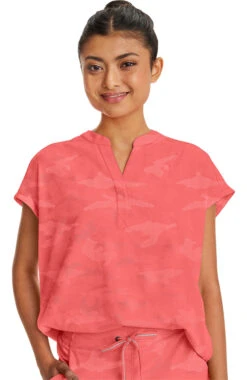 Clearance Women's Journey Mandarin Collar Camo Scrub Top