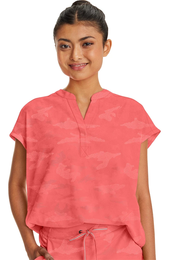 Clearance Women's Journey Mandarin Collar Camo Scrub Top 3 Clearance Women's Journey Mandarin Collar Camo Scrub Top