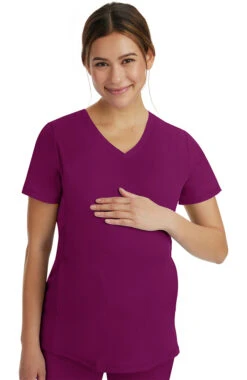 Women's Mila Maternity Solid Scrub Top