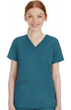 Women's Mariah Rib Trim Scrub Top