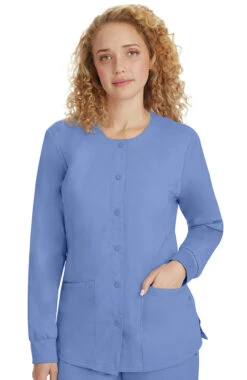 Women's Daisy Snap Warm-Up Solid Scrub Jacket
