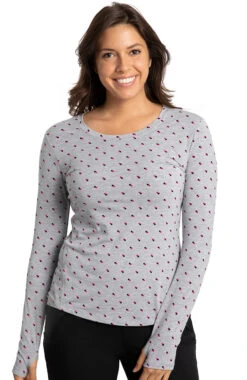 Clearance Women's Mackenzie Pink & Heathered Geo Print Underscrub