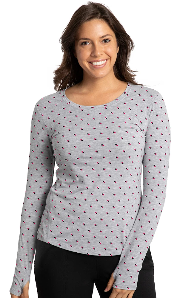 Clearance Women's Mackenzie Pink & Heathered Geo Print Underscrub 3 Clearance Women's Mackenzie Pink & Heathered Geo Print Underscrub