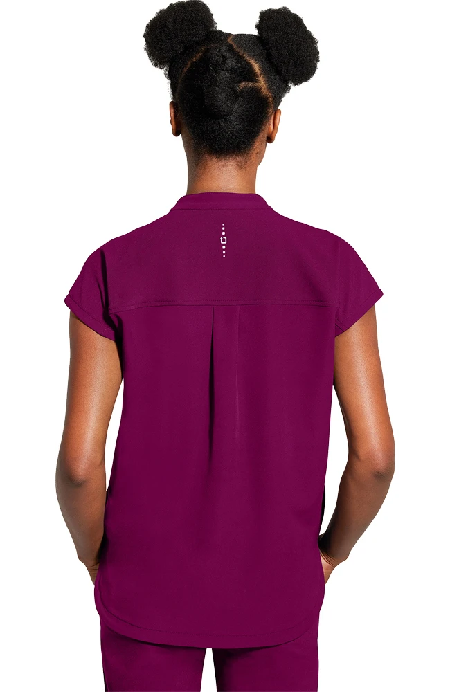 Women's Sandy Zip Mandarin Collar Scrub Top 4 Women's Sandy Zip Mandarin Collar Scrub Top - Image 2