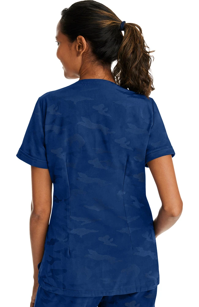 Women's Joy V-Neck Camo Scrub Top 3 Women's Joy V-Neck Camo Scrub Top - Image 2