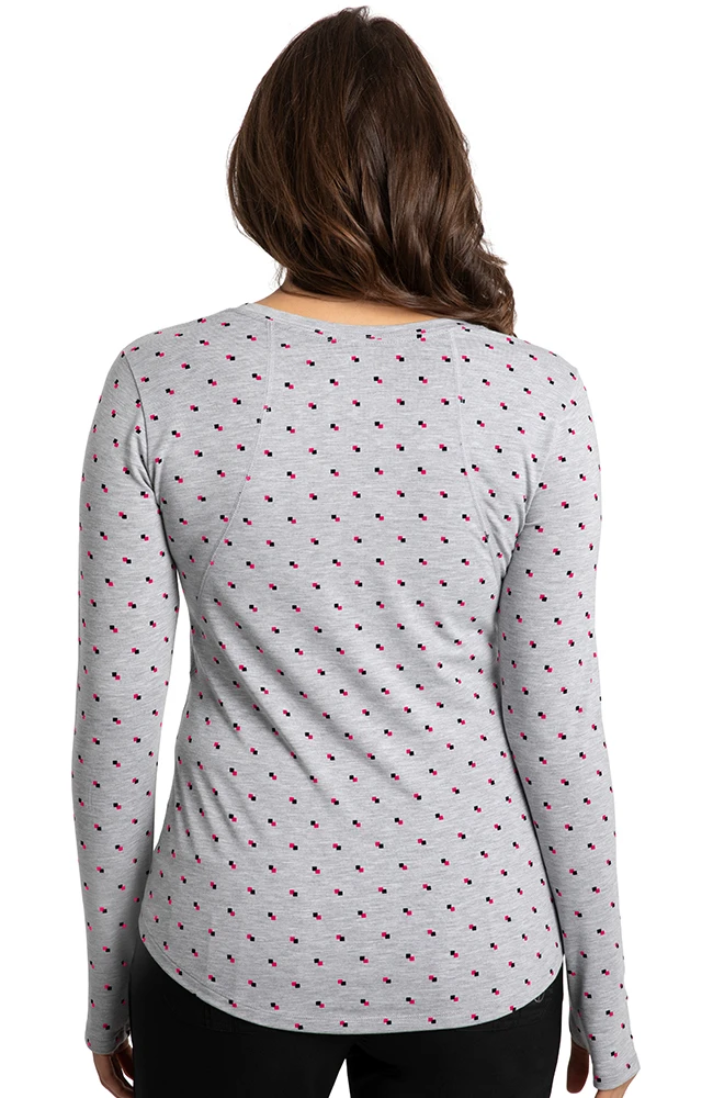 Clearance Women's Mackenzie Pink & Heathered Geo Print Underscrub 4 Clearance Women's Mackenzie Pink & Heathered Geo Print Underscrub - Image 2