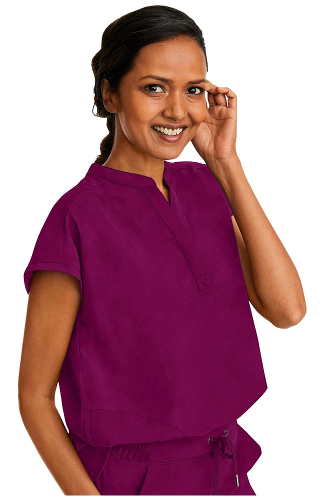Women's Journey Mandarin Collar Scrub Top 5 Women's Journey Mandarin Collar Scrub Top - Image 3