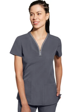 Women's Sonia Zip Y-Neck Scrub Top 11 Women's Sonia Zip Y-Neck Scrub Top -1 3 hh 2274 650