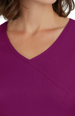 Women's Madison Mock Wrap Solid Scrub Top -1 3 hh 2525 650