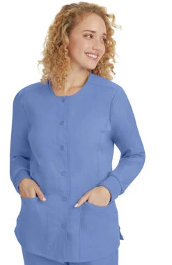 Women's Daisy Snap Warm-Up Solid Scrub Jacket 9 Women's Daisy Snap Warm-Up Solid Scrub Jacket -1 3 hh 5063 650