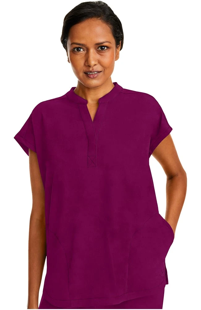 Women's Journey Mandarin Collar Scrub Top 6 Women's Journey Mandarin Collar Scrub Top - Image 4