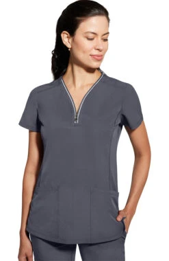 Women's Sonia Zip Y-Neck Scrub Top 12 Women's Sonia Zip Y-Neck Scrub Top -1 4 hh 2274 650