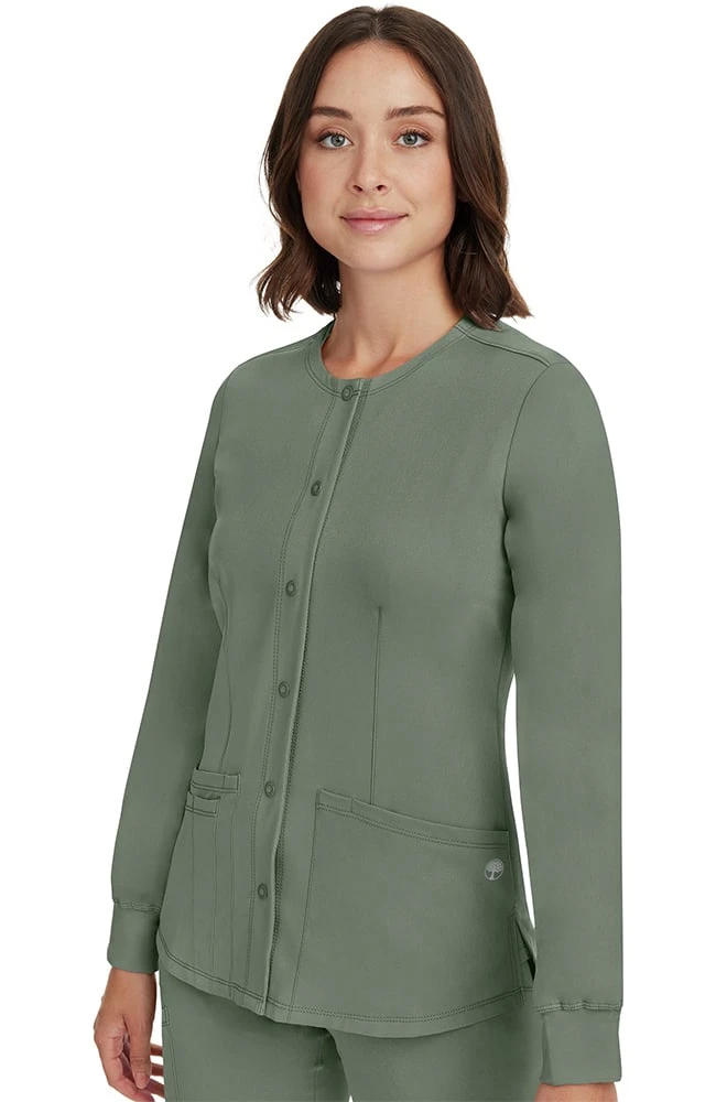Women's Megan Button Front Solid Scrub Jacket 6 Women's Megan Button Front Solid Scrub Jacket - Image 4
