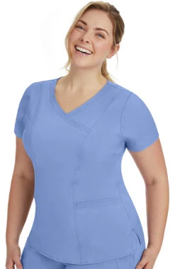 Women's Jordan Mock Wrap Solid Scrub Top -1 5 hh 2172 650