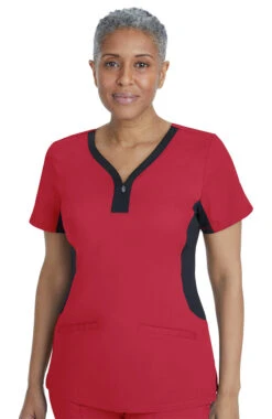 Clearance Women's Jessi Y-Neck Side Panel Yoga Solid Scrub Top -1 5 hh 2270 clearance 650