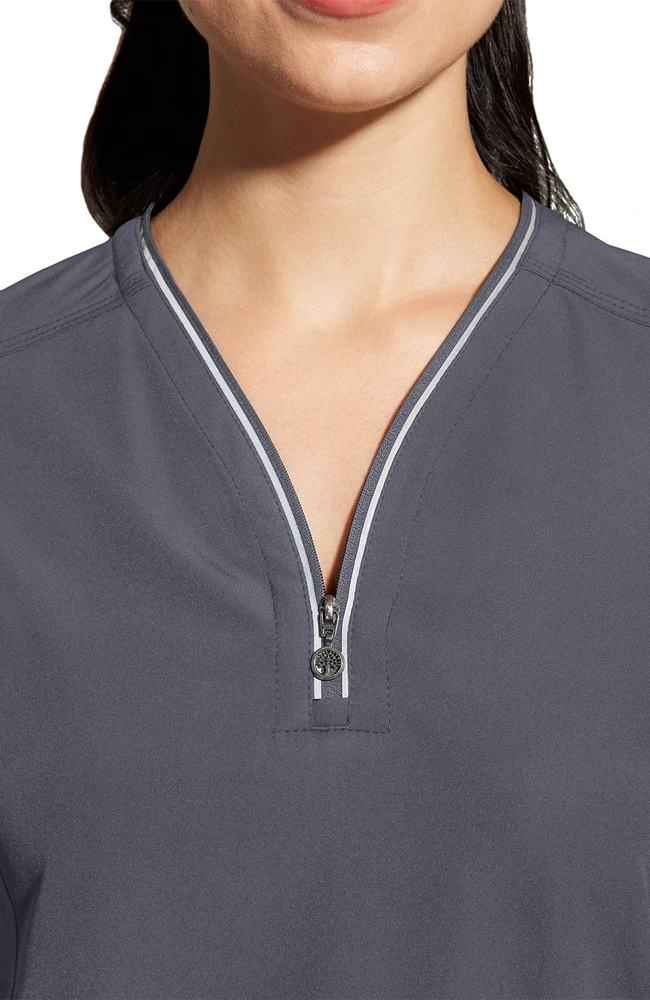 Women's Sonia Zip Y-Neck Scrub Top 7 Women's Sonia Zip Y-Neck Scrub Top - Image 5