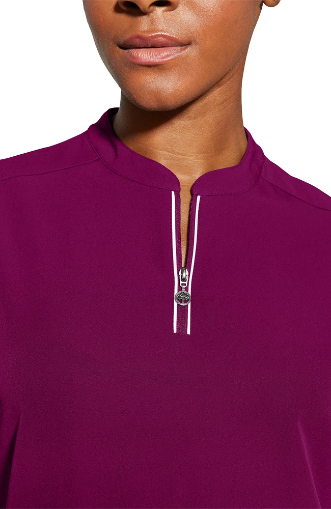 Women's Sandy Zip Mandarin Collar Scrub Top 7 Women's Sandy Zip Mandarin Collar Scrub Top - Image 5