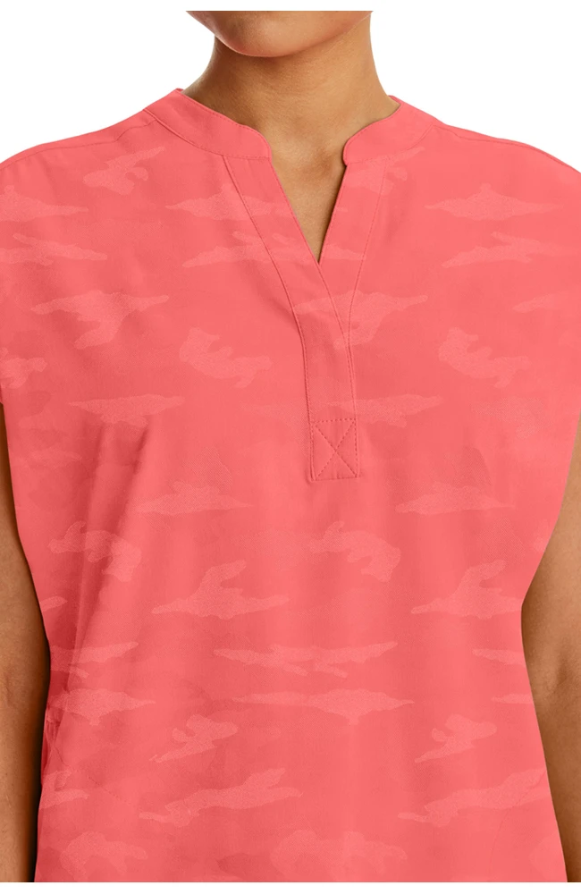 Clearance Women's Journey Mandarin Collar Camo Scrub Top 7 Clearance Women's Journey Mandarin Collar Camo Scrub Top - Image 5