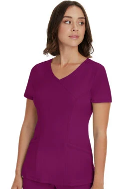 Women's Madison Mock Wrap Solid Scrub Top -1 5 hh 2525 650