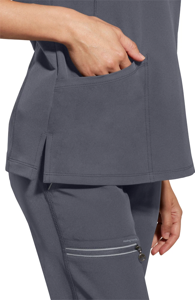 Women's Sonia Zip Y-Neck Scrub Top 8 Women's Sonia Zip Y-Neck Scrub Top - Image 6