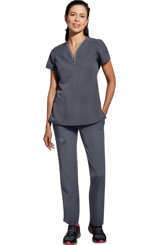 Women's Sonia Zip Y-Neck Scrub Top 9 Women's Sonia Zip Y-Neck Scrub Top - Image 7