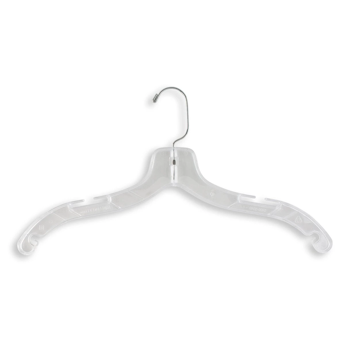 Plastic Dress Hangers - 17" Length/ 4 15/16" Neck - 100/Box - Clear 3 Plastic Dress Hangers - 17" Length/ 4 15/16" Neck - 100/Box - Clear
