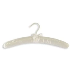 Satin Covered Hangers - 15 1/2" Length/ 4" Neck - 6/Box - Ivory