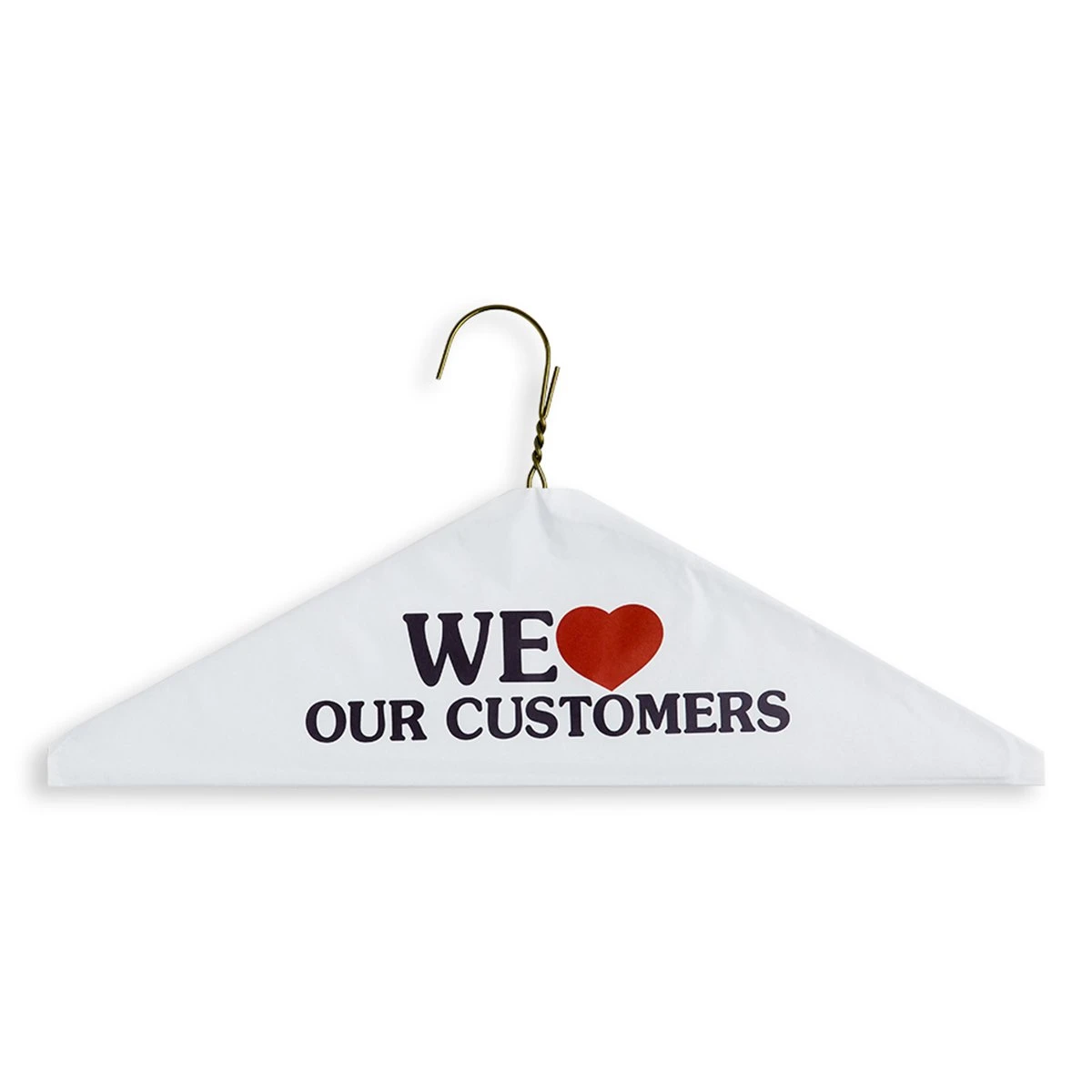 Commercial Grade Metal Cape Hangers - "We Love Our Customers" - 16" Length/ 13 Gauge - 500/Box - Gold 3 Commercial Grade Metal Cape Hangers - "We Love Our Customers" - 16" Length/ 13 Gauge - 500/Box - Gold