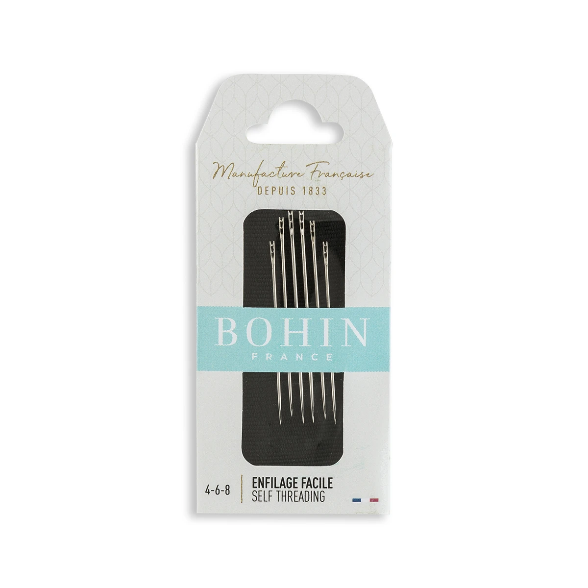 Bohin Self Threading Hand Needles - Size 4, 6 & 8 - 6/Pack 3 Bohin Self Threading Hand Needles - Size 4, 6 & 8 - 6/Pack
