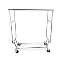 RACK FORCE Industrial Double Collapsible Rolling Rack - 48" X 22" X 67"