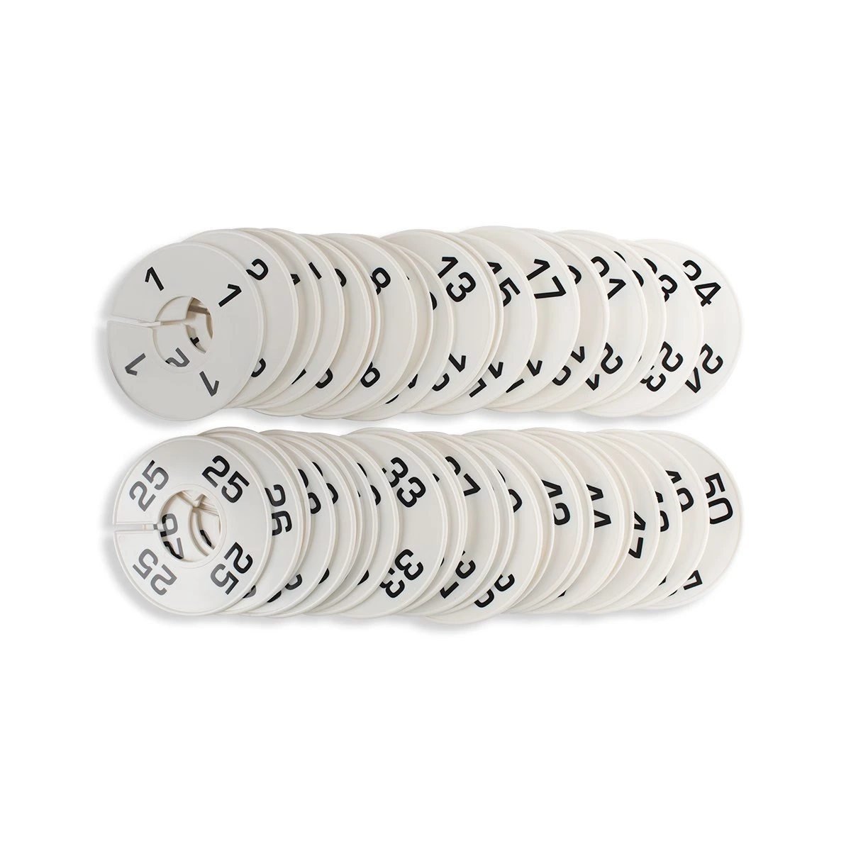 Numerical (1-50) Circular Rack Dividers Set - 3 1/2" 4 Numerical (1-50) Circular Rack Dividers Set - 3 1/2" - Image 2
